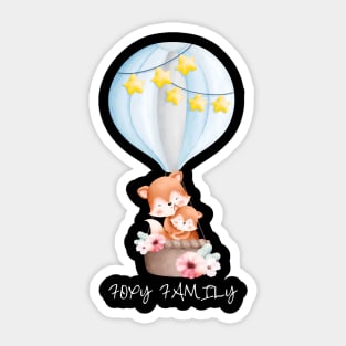 cute baby and mommy fox Sticker